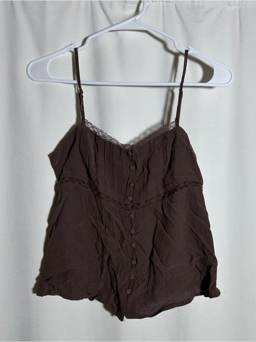 Wild Fable Women's Brown Lace-Trim Camisole Top